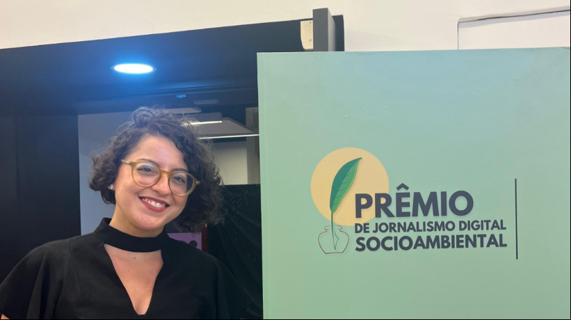 Na foto, a repÃ³rter Karyne Lane, vencedora do PrÃªmio de Jornalismo Digital Socioambiental, da AssociaÃ§Ã£o de Jornalismo Digital (Ajor) 